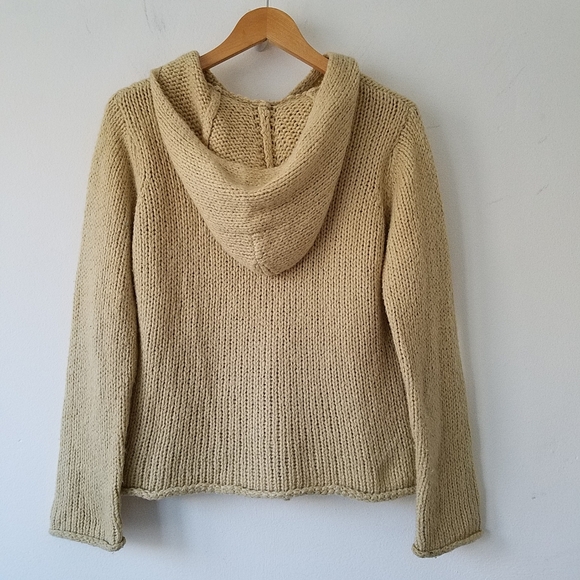 Anthropologie Moth Knit Wool Blend Hooded Cardigan Sweater Medium - Picture 2 of 11